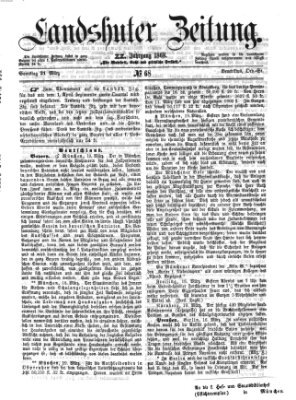 Landshuter Zeitung Samstag 21. März 1868