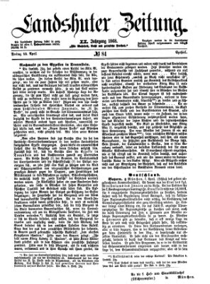 Landshuter Zeitung Freitag 10. April 1868