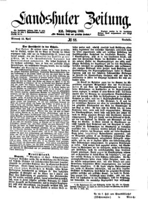 Landshuter Zeitung Mittwoch 15. April 1868