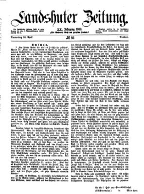 Landshuter Zeitung Donnerstag 23. April 1868