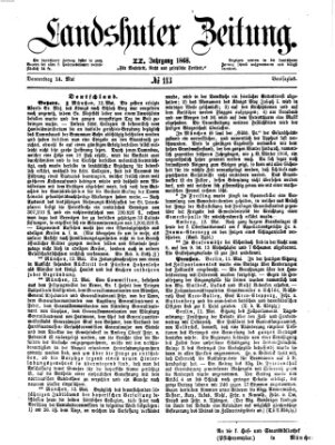 Landshuter Zeitung Donnerstag 14. Mai 1868