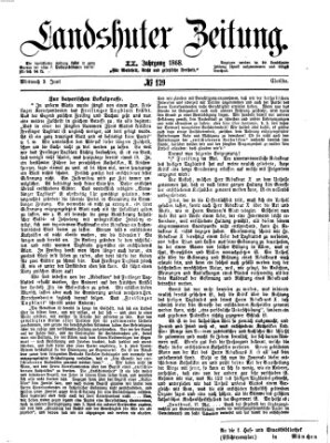 Landshuter Zeitung Mittwoch 3. Juni 1868