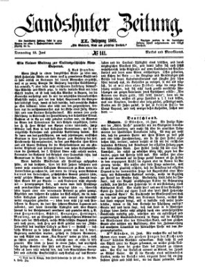 Landshuter Zeitung Donnerstag 18. Juni 1868