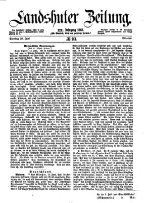 Landshuter Zeitung Samstag 20. Juni 1868