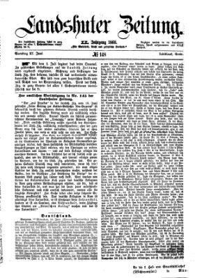 Landshuter Zeitung Samstag 27. Juni 1868