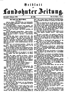 Landshuter Zeitung Sonntag 19. April 1868