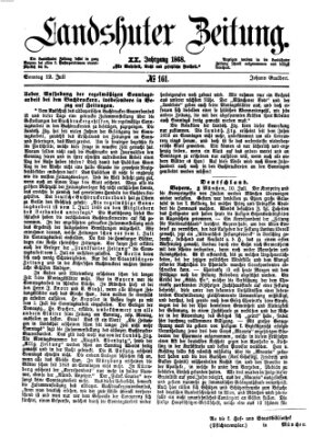 Landshuter Zeitung Sonntag 12. Juli 1868