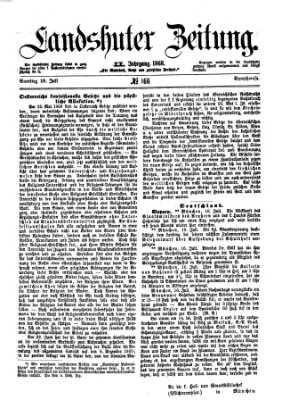 Landshuter Zeitung Samstag 18. Juli 1868