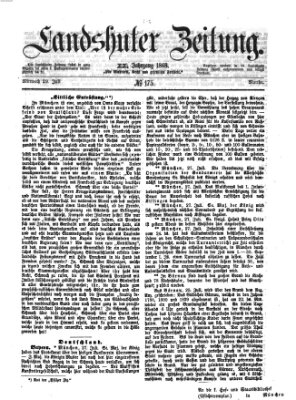 Landshuter Zeitung Mittwoch 29. Juli 1868
