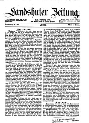 Landshuter Zeitung Donnerstag 30. Juli 1868