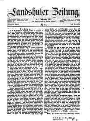 Landshuter Zeitung Freitag 21. August 1868