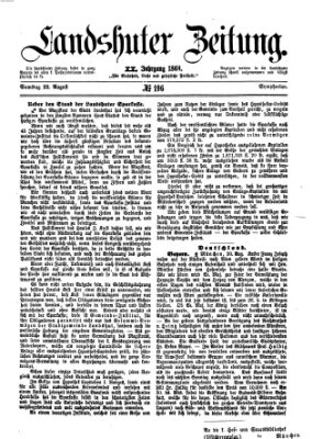 Landshuter Zeitung Samstag 22. August 1868