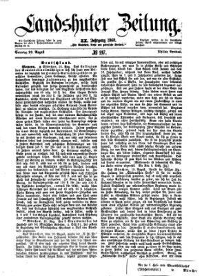 Landshuter Zeitung Sonntag 23. August 1868