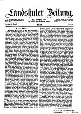 Landshuter Zeitung Dienstag 25. August 1868