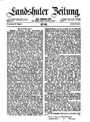 Landshuter Zeitung Donnerstag 27. August 1868