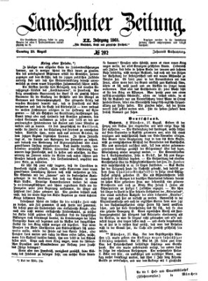 Landshuter Zeitung Samstag 29. August 1868