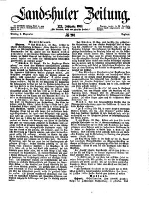 Landshuter Zeitung Dienstag 1. September 1868