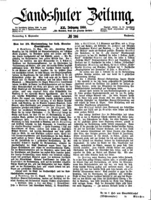 Landshuter Zeitung Donnerstag 3. September 1868