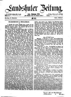 Landshuter Zeitung Samstag 12. September 1868