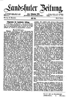 Landshuter Zeitung Sonntag 13. September 1868