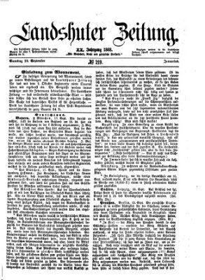 Landshuter Zeitung Samstag 19. September 1868