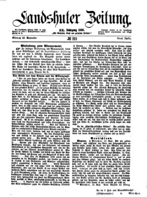 Landshuter Zeitung Mittwoch 23. September 1868