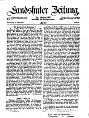 Landshuter Zeitung Donnerstag 24. September 1868