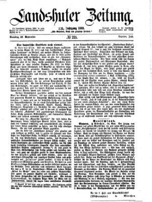 Landshuter Zeitung Samstag 26. September 1868