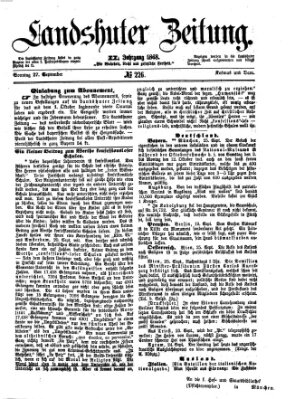 Landshuter Zeitung Sonntag 27. September 1868