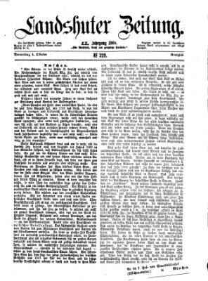 Landshuter Zeitung Donnerstag 1. Oktober 1868