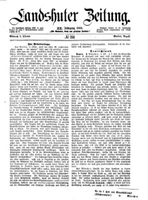 Landshuter Zeitung Mittwoch 7. Oktober 1868