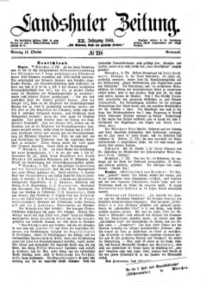 Landshuter Zeitung Sonntag 11. Oktober 1868