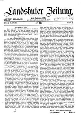 Landshuter Zeitung Mittwoch 21. Oktober 1868