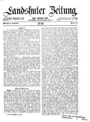 Landshuter Zeitung Mittwoch 11. November 1868