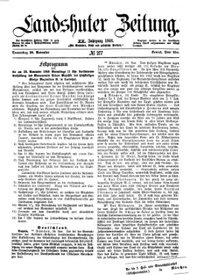 Landshuter Zeitung Donnerstag 26. November 1868