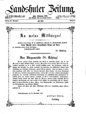 Landshuter Zeitung Freitag 27. November 1868