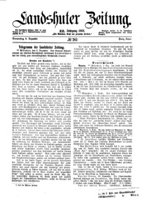 Landshuter Zeitung Donnerstag 3. Dezember 1868