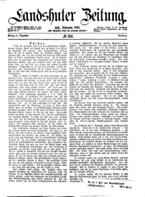 Landshuter Zeitung Freitag 4. Dezember 1868