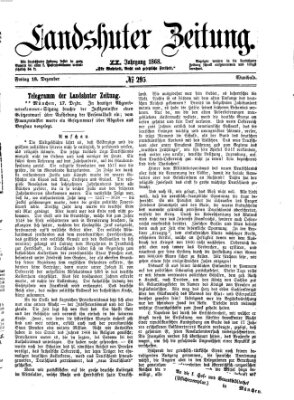 Landshuter Zeitung Freitag 18. Dezember 1868