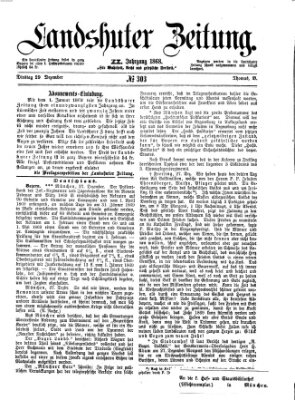 Landshuter Zeitung Dienstag 29. Dezember 1868