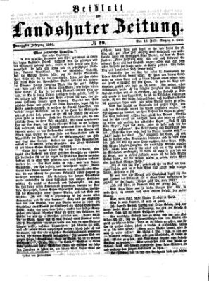 Landshuter Zeitung Sonntag 19. Juli 1868