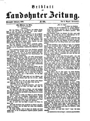 Landshuter Zeitung Sonntag 2. August 1868