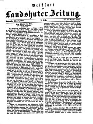 Landshuter Zeitung Sonntag 23. August 1868
