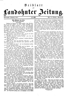 Landshuter Zeitung Sonntag 11. Oktober 1868