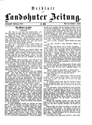 Landshuter Zeitung Sonntag 18. Oktober 1868