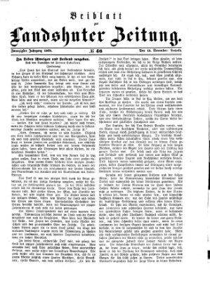 Landshuter Zeitung Sonntag 15. November 1868