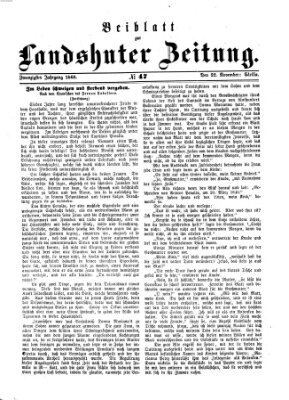 Landshuter Zeitung Sonntag 22. November 1868