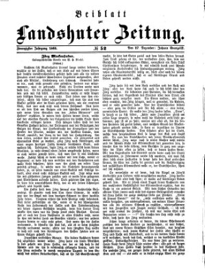 Landshuter Zeitung Sonntag 27. Dezember 1868