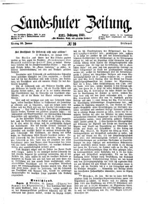 Landshuter Zeitung Dienstag 26. Januar 1869