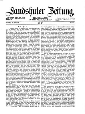 Landshuter Zeitung Samstag 27. Februar 1869